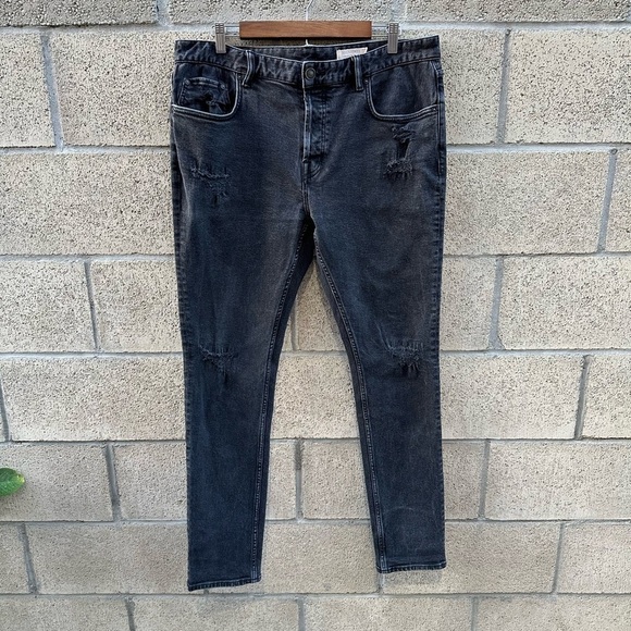 All Saints Other - All Saints Cigarette Ripped Skinny Jeans Black Wash Men’s Size 36